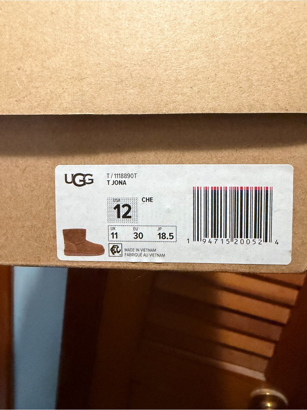 UGG Kids T Jona Boots in Chestnut